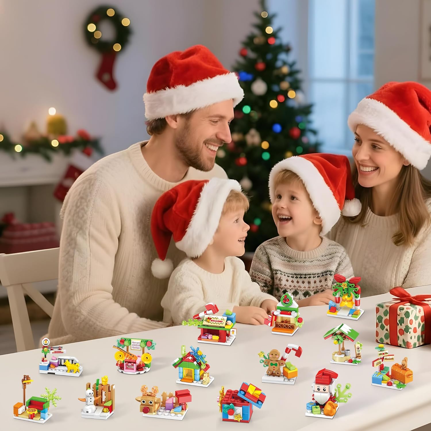 Santa’s Workshop Advent Calendar 2025 Building Set for Kids – 24-in-1 Christmas Holiday Countdown Gift with 24 Days of Surprise Figures, Party Favors Building Block for Boys & Girls Ages 6